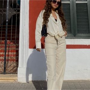 beige high waist pants